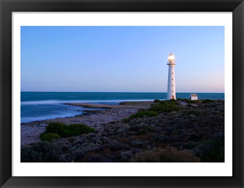 Framed Lighthouse on the coast, Point Lowly Lighthouse, Whyalla, Australia Print