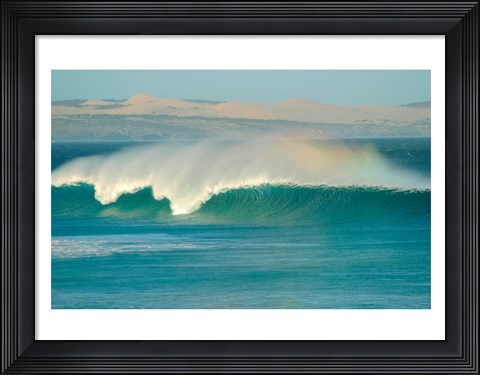 Framed Curling wave in the sea, Sleaford Bay, Australia Print