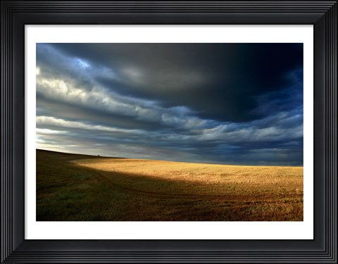 Framed Storm clouds over a landscape, Eyre Peninsula, Australia Print