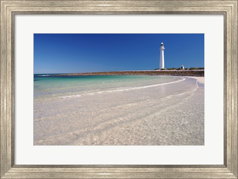 Framed Lighthouse on the coast, Point Lowly Lighthouse, Whyalla, Australia Print