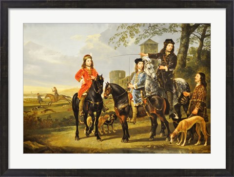 Framed Aelbert Cuyp, Starting For  the Hunt Crop Print