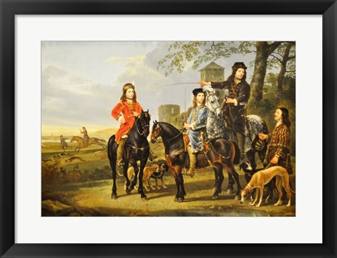 Framed Aelbert Cuyp, Starting For  the Hunt Crop Print