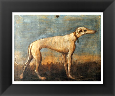 Framed Greyhound, Giandomenico Tiepolo Print