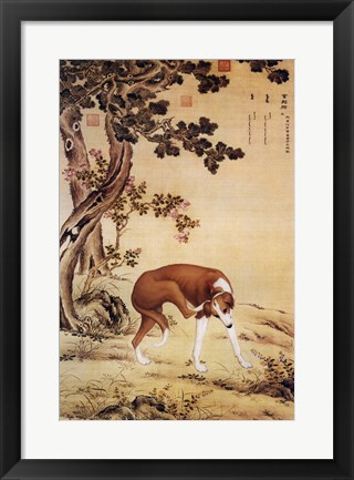 Framed Ten Prized Dogs Chinese Greyhound Print