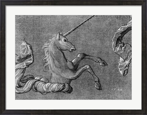 Framed Baldung Unicorn Study Print