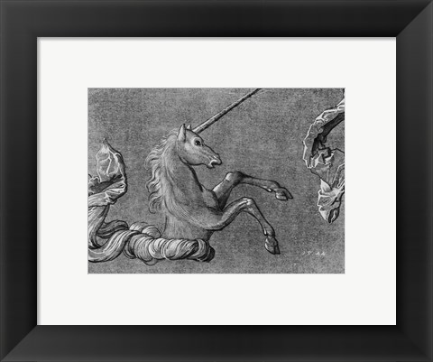 Framed Baldung Unicorn Study Print