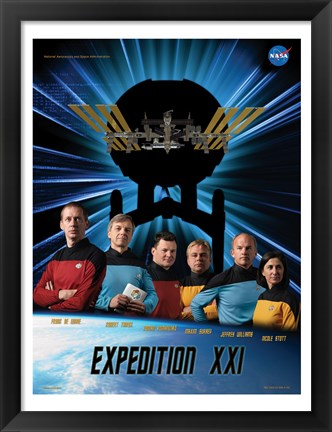 Framed Expedition 21 Star Trek Crew Poster Print