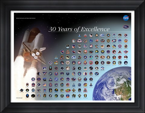 Framed NASA Space Flight Awareness - Mission Patch Poster Print