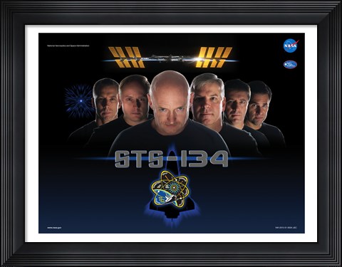 Framed NASA STS-134 Official Mission Poster Print