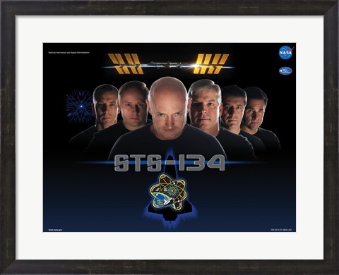 Framed NASA STS-134 Official Mission Poster Print
