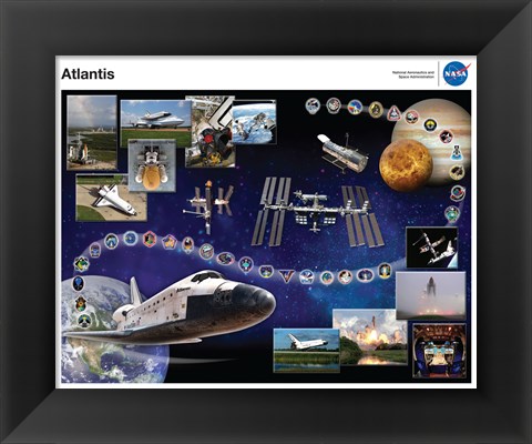 Framed Space Shuttle Atlantis Tribute Poster Print