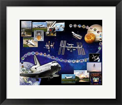 Framed Space Shuttle Atlantis Tribute 1 Print