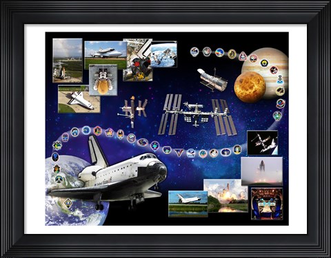 Framed Space Shuttle Atlantis Tribute 1 Print