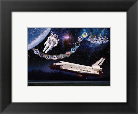 Framed Space Shuttle Challenger Tribute Poster Print