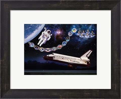 Framed Space Shuttle Challenger Tribute Poster Print