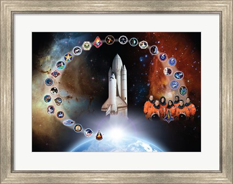 Framed Space Shuttle Columbia Tribute Poster Print