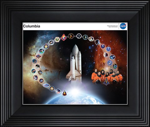 Framed Space Shuttle Columbia Tribute Poster Print