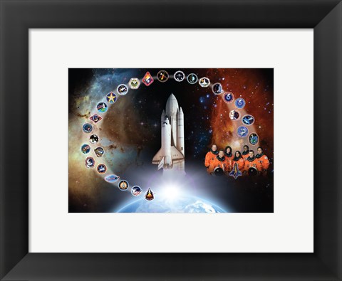 Framed Space Shuttle Columbia Tribute Poster Print