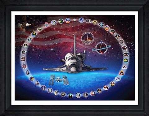 Framed Space Shuttle Discovery Tribute Print