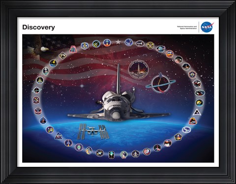 Framed Space Shuttle Discovery Tribute Poster Print