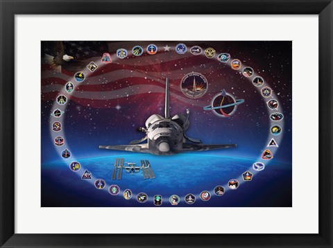 Framed Space Shuttle Discovery Tribute Poster Print