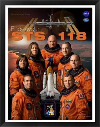 Framed STS 118 Mission Poster Print