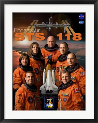 Framed STS 118 Mission Poster Print