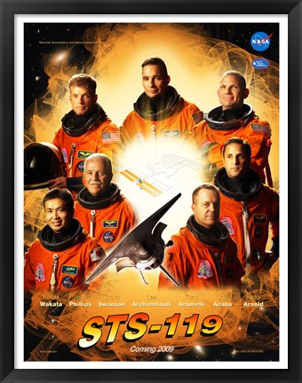 Framed STS 119 Mission Poster Print