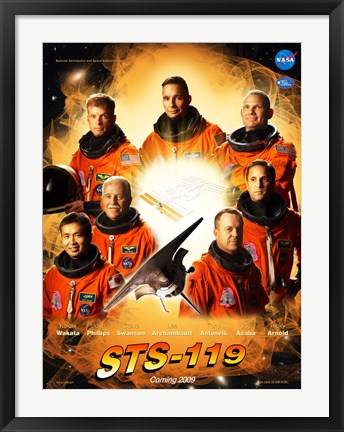 Framed STS 119 Mission Poster Print