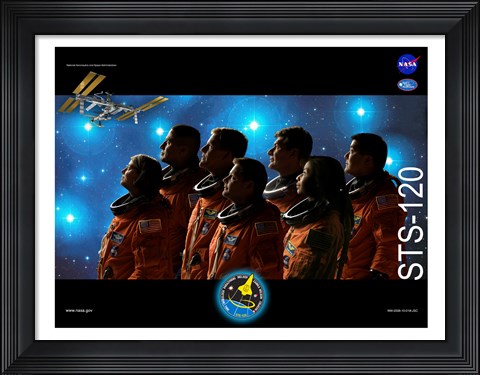 Framed STS 120 Mission Poster Print
