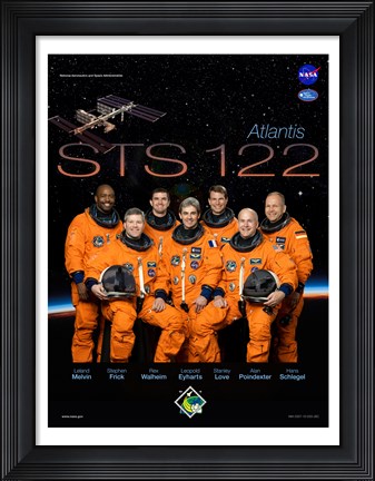 Framed STS 122 Mission Poster Print