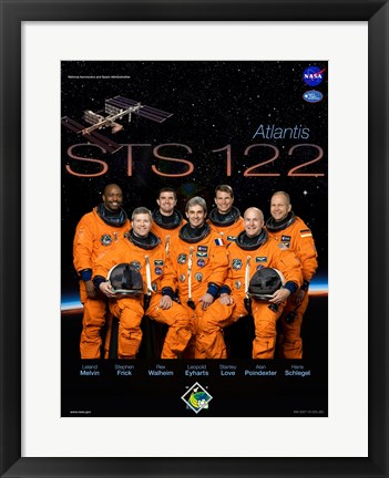 Framed STS 122 Mission Poster Print