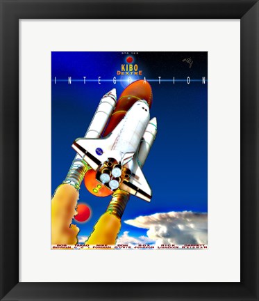 Framed STS 123 Mission Poster Print