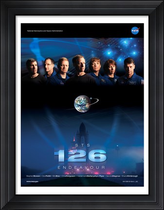 Framed STS 126 Mission Poster Print