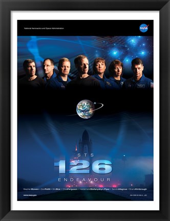 Framed STS 126 Mission Poster Print