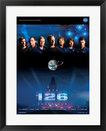 Framed STS 126 Mission Poster Print