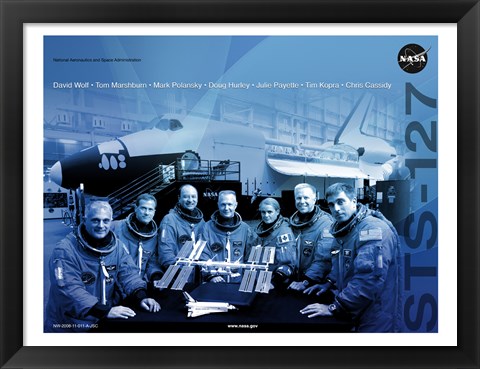 Framed STS 127 Mission Poster Print