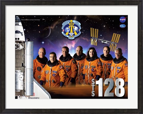 Framed STS 128 Mission Poster Print
