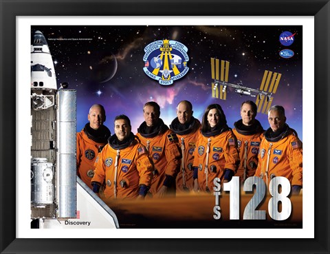 Framed STS 128 Mission Poster Print