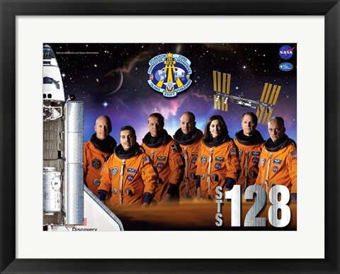 Framed STS 128 Mission Poster Print