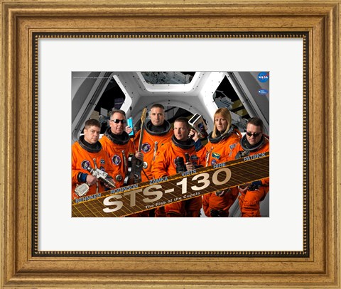 Framed STS130 Mission Poster Print
