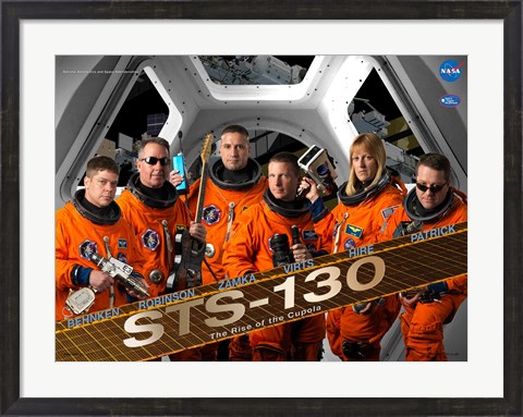 Framed STS130 Mission Poster Print
