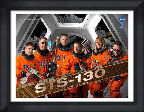 Framed STS130 Mission Poster Print