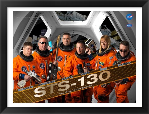 Framed STS130 Mission Poster Print