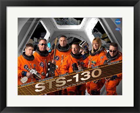 Framed STS130 Mission Poster Print