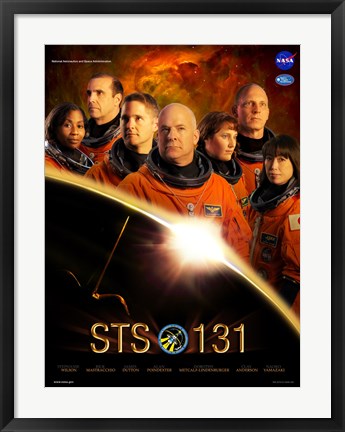 Framed STS 131 Crew Poster Print