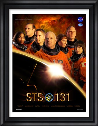 Framed STS 131 Crew Poster Print
