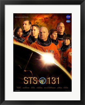 Framed STS 131 Crew Poster Print