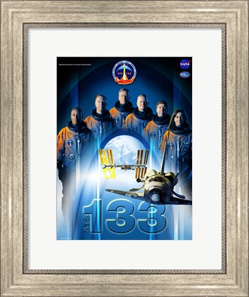 Framed STS 133 Mission Poster Print