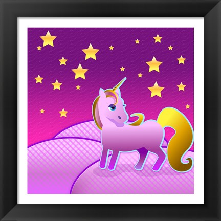 Framed Stary Sky Unicorn Print